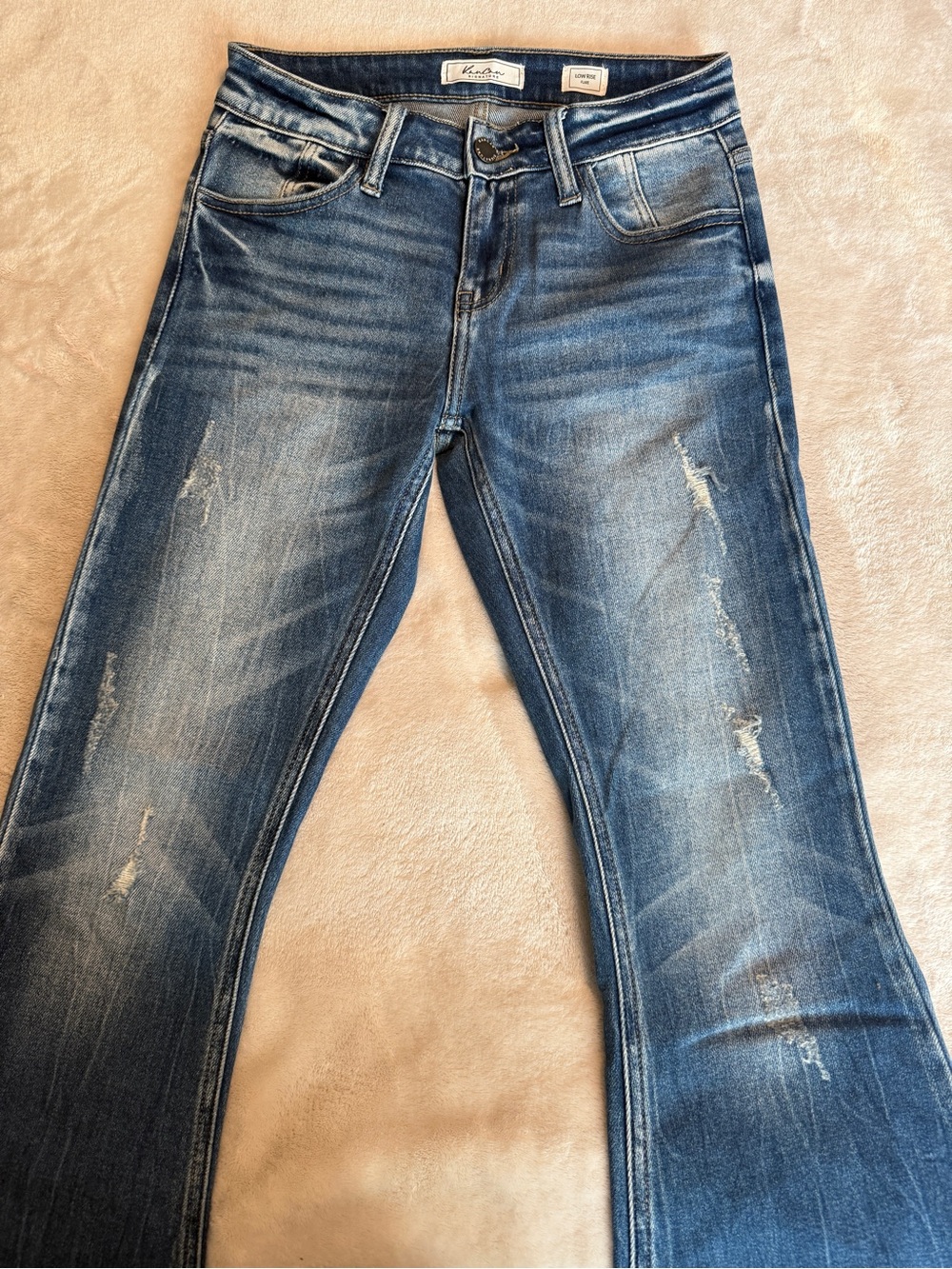 KanCan Distressed Medium Blue Flare Jeans